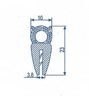 noir Seal Rubber Joint en forme d’ampoule vertical1,27 cm Plage de serrage :0,01 cm vers 0,35 cm.
