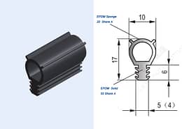 Gasket sponge-rubber (EPDM) black (clamping profile EPDM 55° ± 5 Shore A)