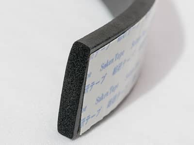 EPDM sponge rubber extrusion with 3M bonded adhesive backing
