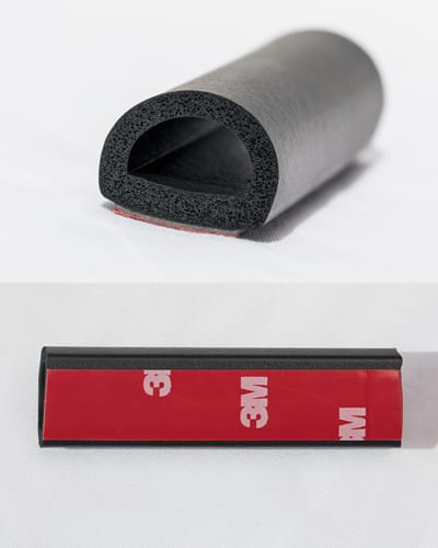 Joint d'étanchéité 180° - Butée en H avec lèvre - Longueur 2010/2500 mm -  Ep. verre 6-8 mm
