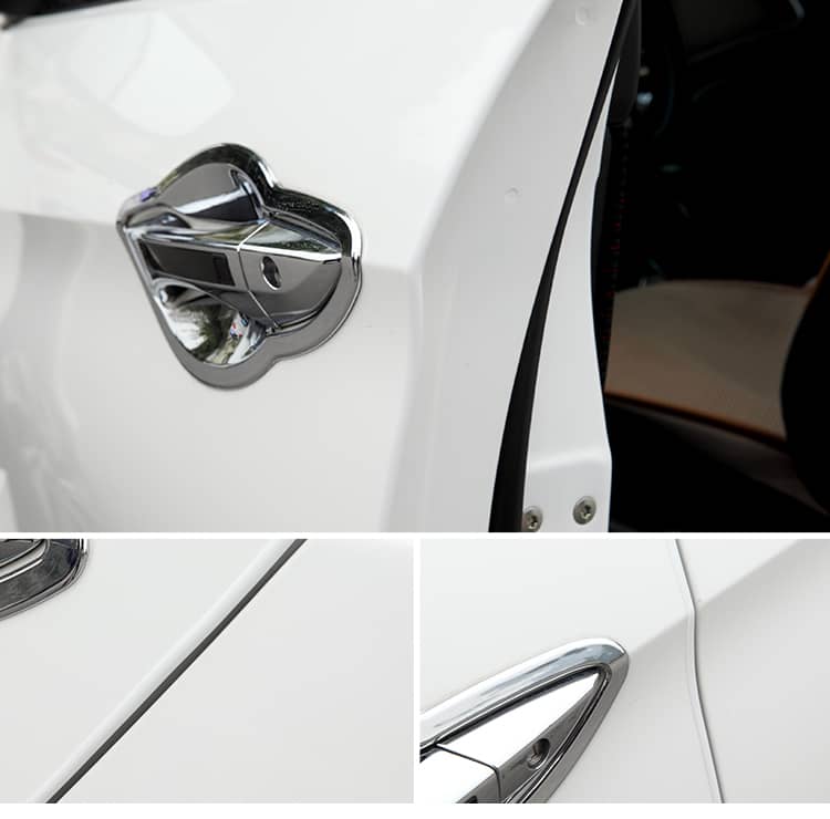 OtoLiman Full Size 15m 50feet White-Black Sticky Car Door Edge Scratch Guard Trim Molding Protector Cover U Shape Air Vent Edge Decoration 